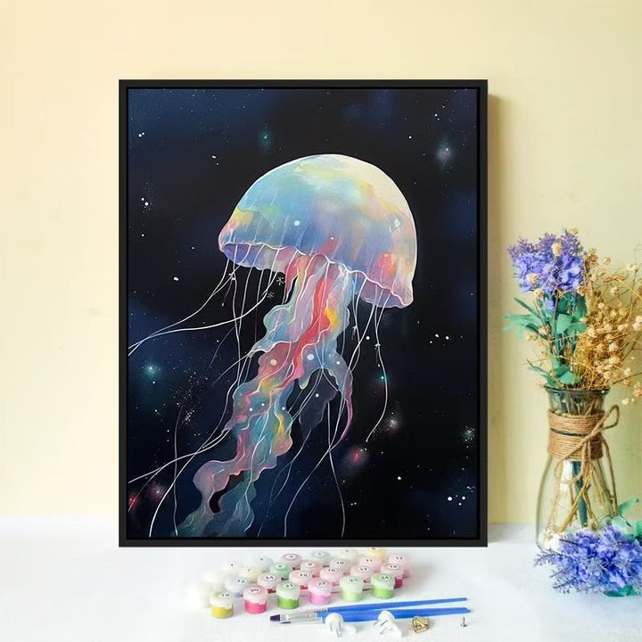 Jellyfish-inspiriertes Canvas-Wandkunst Karnz