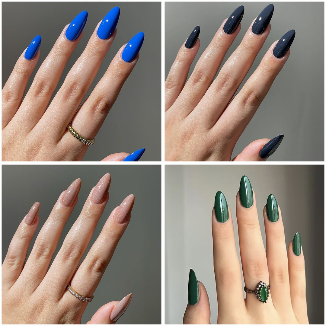 Kunstnagelset mit eleganten Stiletto-Spitzen und mattem Finish Karnz