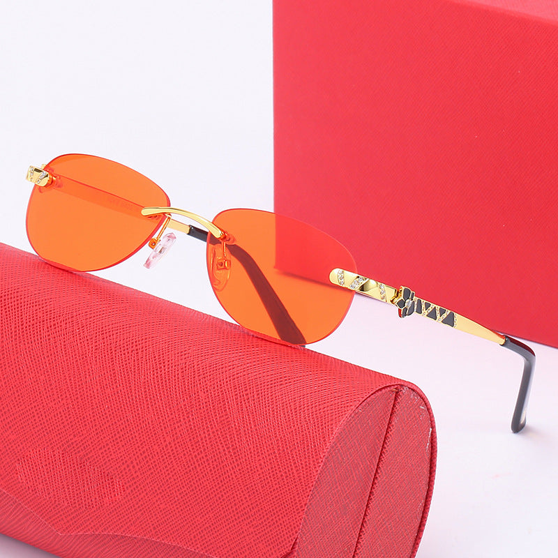 Damen modische Sonnenbrille mit stilvollem Metallrahmen und schützenden Gläsern Karnz