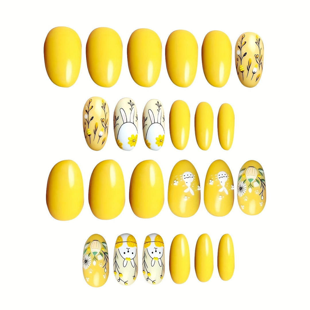 Bunny-Themen Ostern Press-On Nagelkunst Karnz