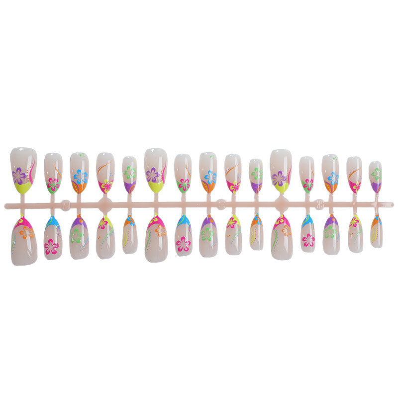 Exotische florale Press-On Nagelkunst Karnz