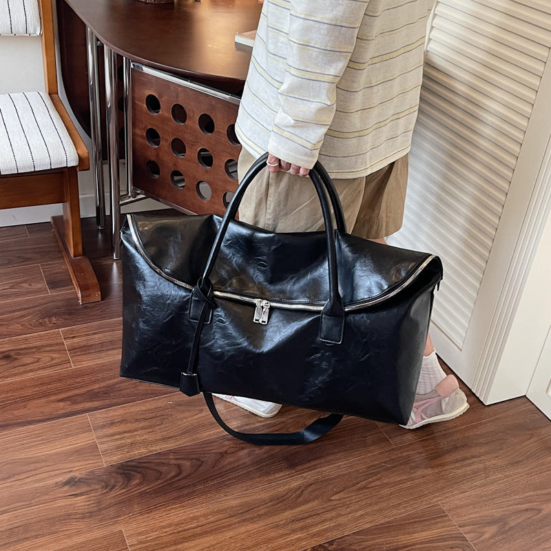 Premium Texturiertes Leder Wochenend-Duffel