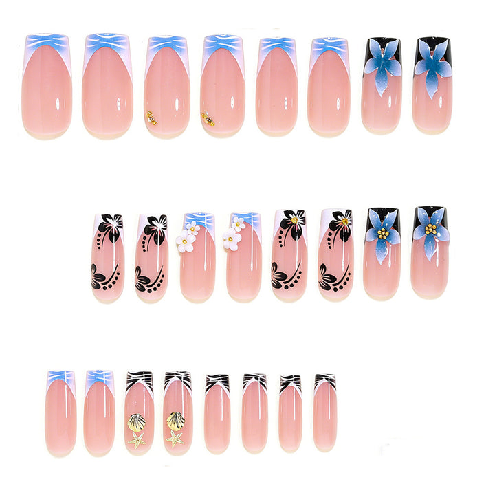 Blumenmuster Nagelkunst Verlängerungen Karnz