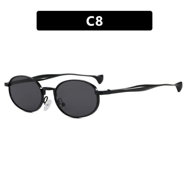Damen robuste runde Sonnenbrille mit verspiegelten Gläsern Karnz