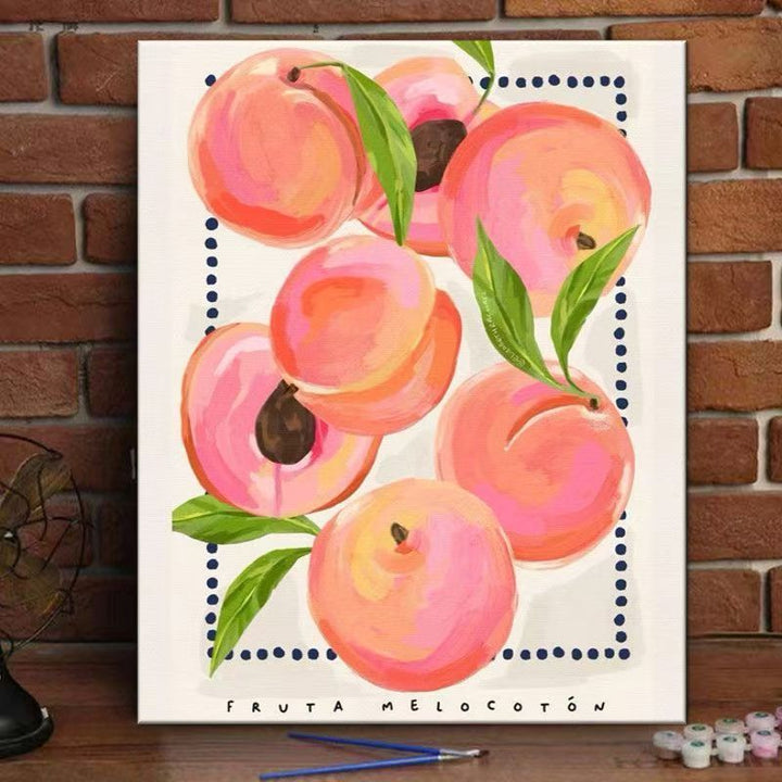 Pfirsichblüte dekorativer Leinwand-Kunstdruck Karnz