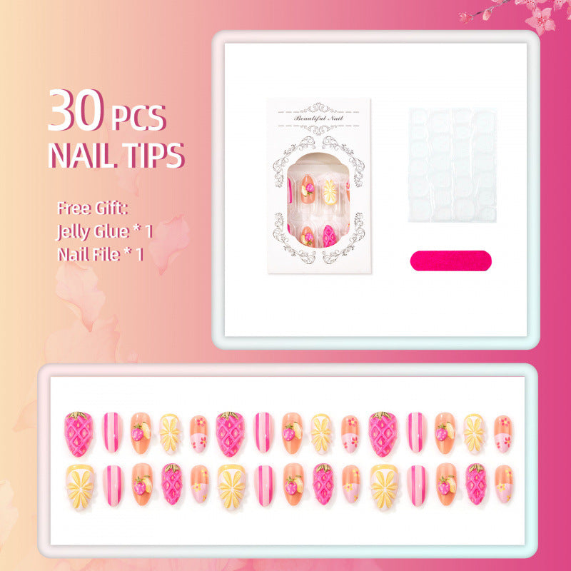 Kreatives von Früchten inspiriertes Press-On Nagelkunstset