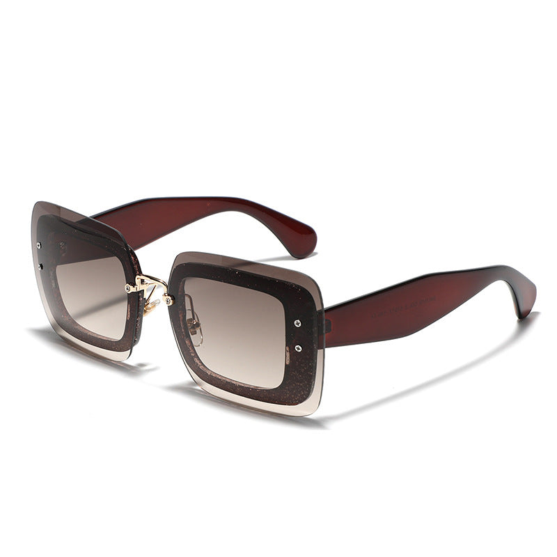Damen quadratische Sonnenbrille mit innovativem Gestell Karnz
