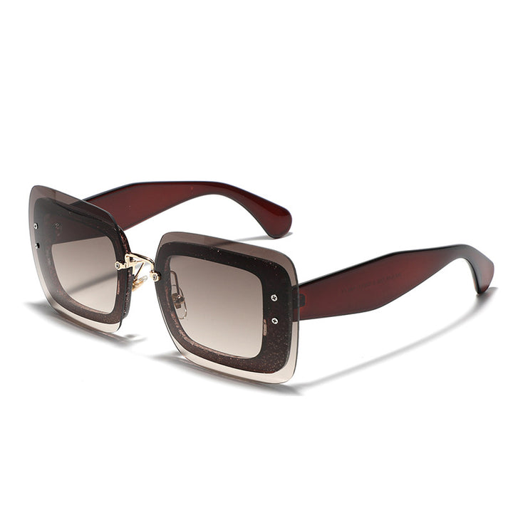 Damen quadratische Sonnenbrille mit innovativem Gestell Karnz