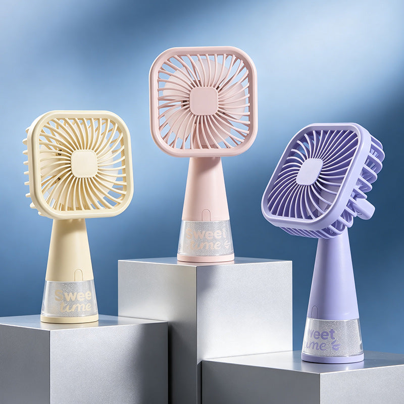 Damen Tragbarer Handventilator mit USB-Ladefunktion und flexiblem Neigungsmechanismus Karnz