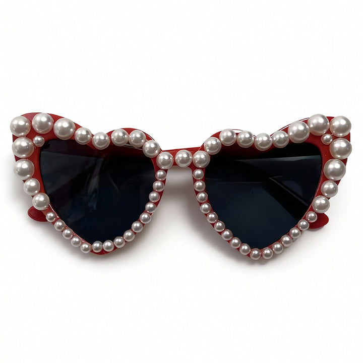 Dekorative mit Perlen verzierte Cat-Eye-Sonnenbrille Karnz