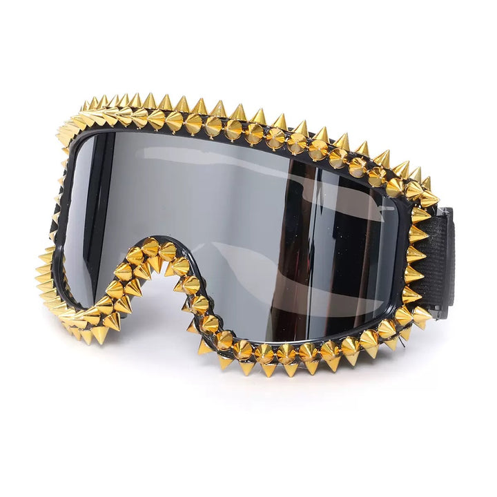 Damen modische Skibrille mit trendigem Nieten-Design Karnz