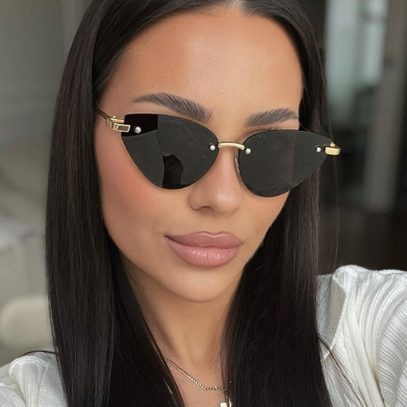 Damen elegante Cat-Eye Sonnenbrille mit ultraleichtem Metallrahmen Karnz