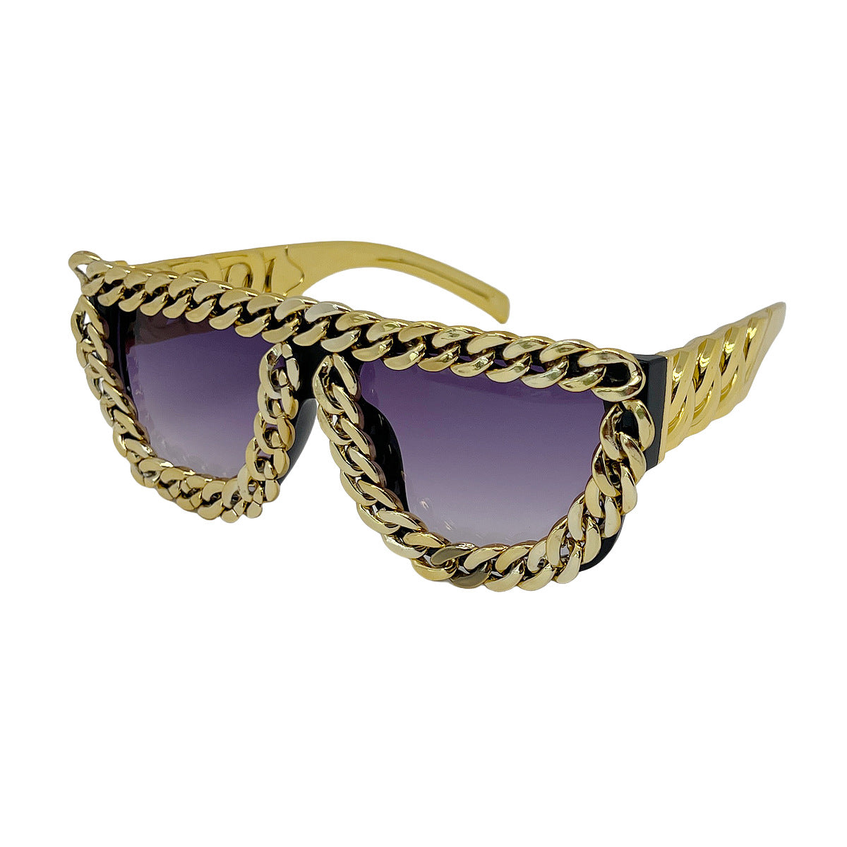 Damen Sonnenbrille mit auffälligem Kettenrahmen Karnz