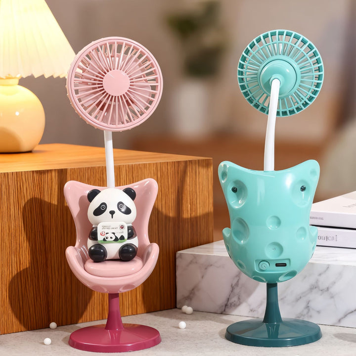 Damen USB Tischventilator mit verspieltem Bärenmotiv und flexibler Neigung Karnz