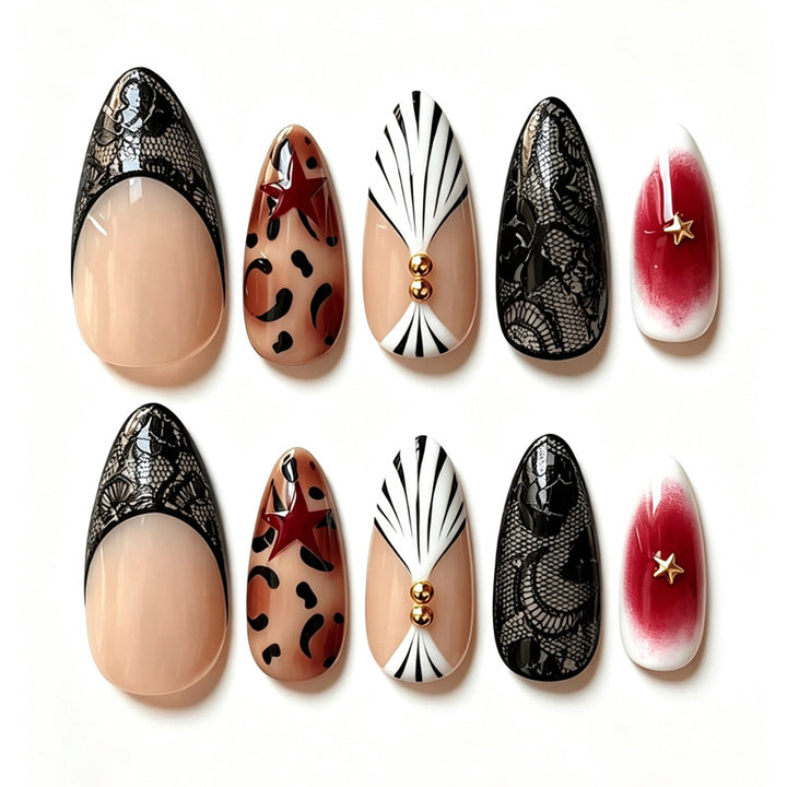 Kunstvolle Nagelspitzen mit glamourösem Design Karnz