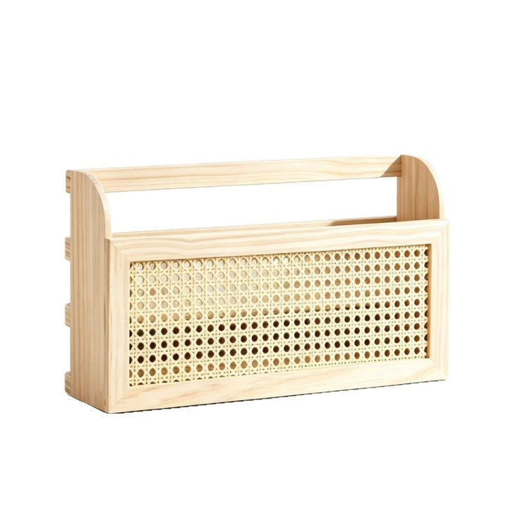 Schicke Aufbewahrungskiste Aus Holz und Rattan Karnz
