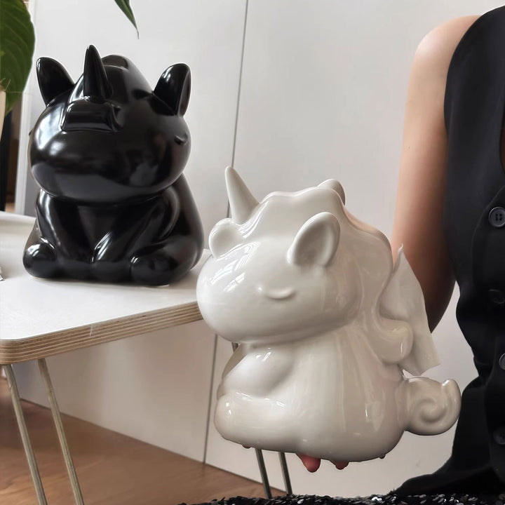 Skulpturaler Mattkeramiktuchboxdeckel Dekorativ Modern Minimalistisch