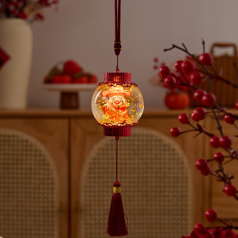 Nostalgische Weihnachtslaterne mit festlichem Weihnachtsmann Karnz
