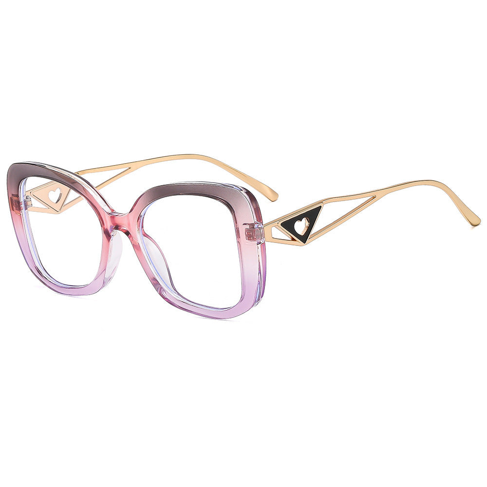 Damen modische oversized Sonnenbrille mit luxuriösem Herzdetail Karnz