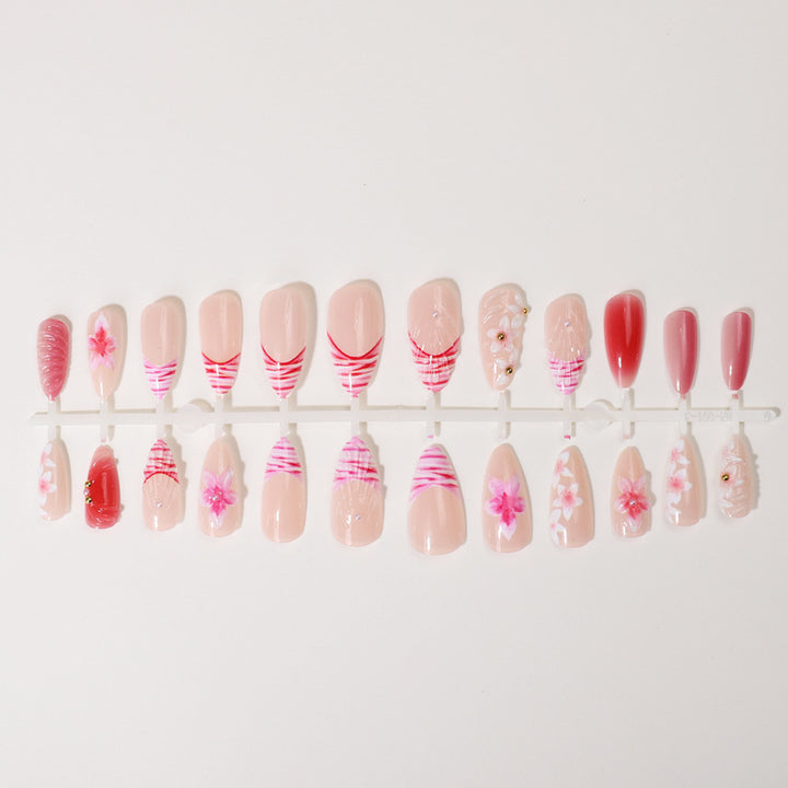 Florale Kunst Press-On Nagelspitzen Kollektion Karnz