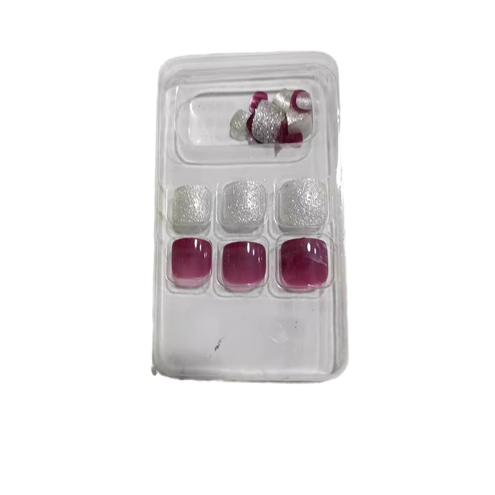 Premium Press-On Nail Set mit Glitzer und Edelstein-Accessoires Karnz
