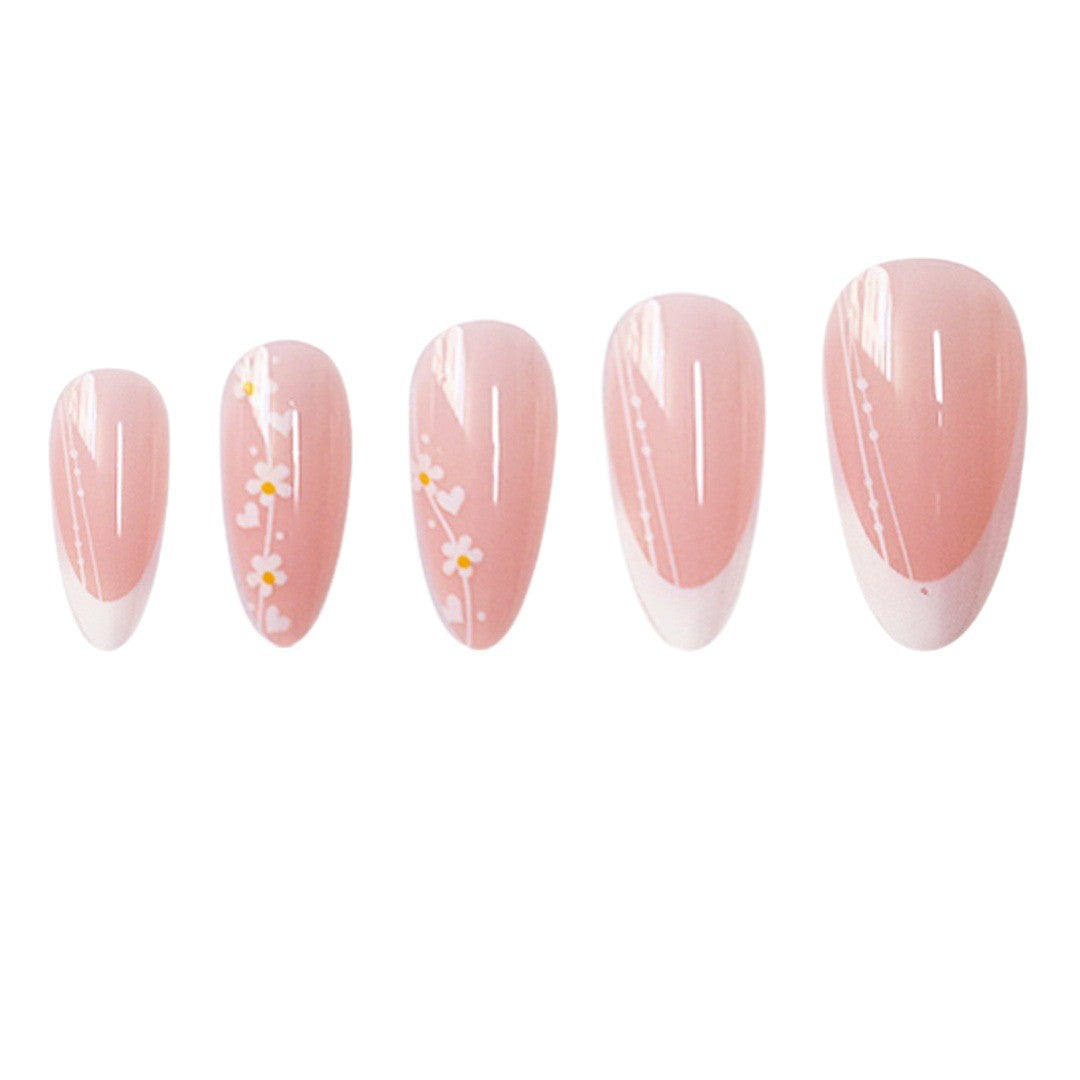 Künstlerisches florales Farbverlauf Press-On Nagelset Karnz