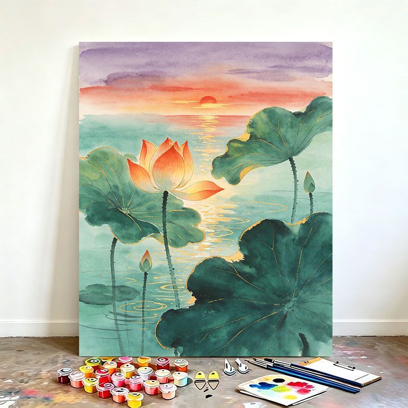 Aquarell Lotus Kunst Malset Karnz