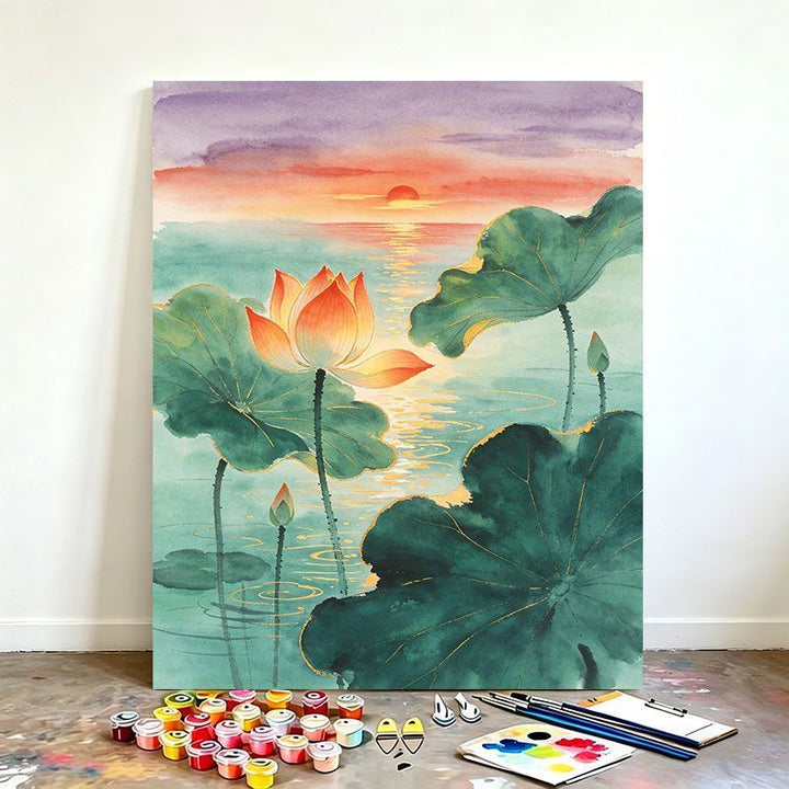 Aquarell Lotus Kunst Malset Karnz