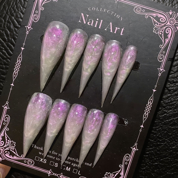 Stiletto Press-On Nagelspitzen mit elegantem Glitzerdesign
