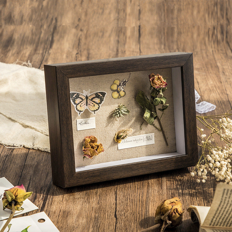 Elegante Erhaltene Florale Schattenbox Rahmen