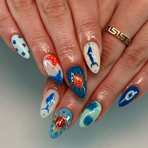 Kreative Aquatische Nagelkunst Karnz