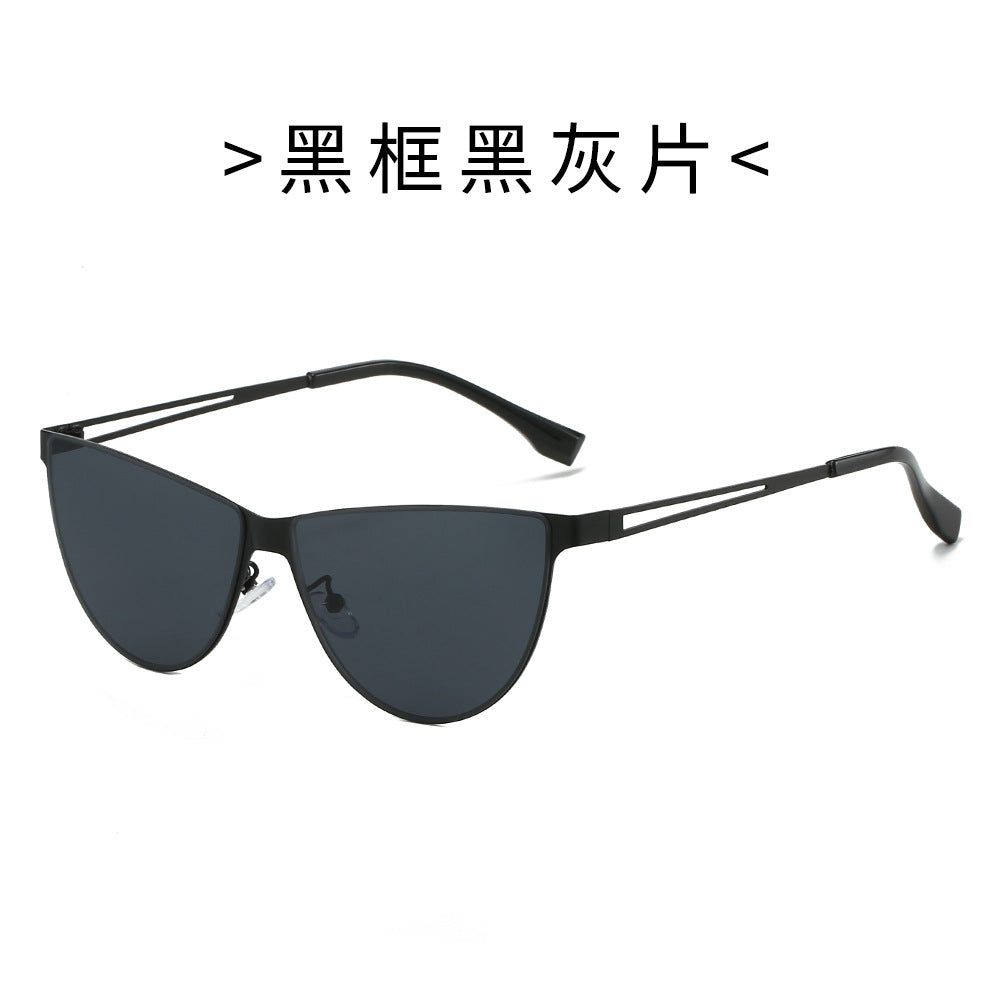 Damen Modische Cat-Eye Sonnenbrille mit elegantem Metallgestell Karnz