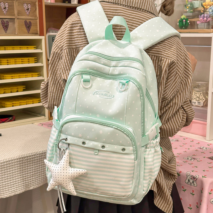 Vielseitiger Rucksack mit Punkte- und Streifendesign Karnz