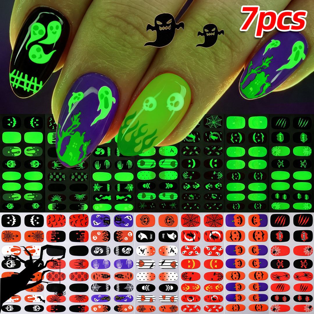 Leuchtende Halloween-Nagelkunst-Sticker