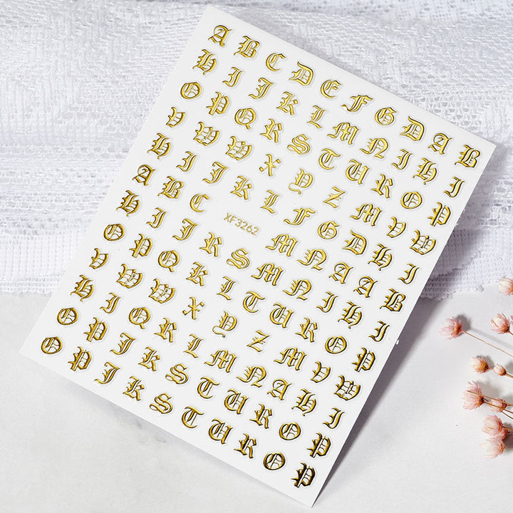 Dekorative Alphabet Nagelkunst Aufkleber