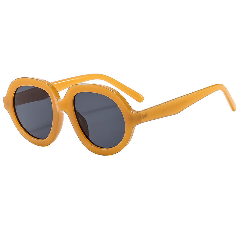Damen modische Sonnenbrille mit breitem, ovalem Rahmen Karnz