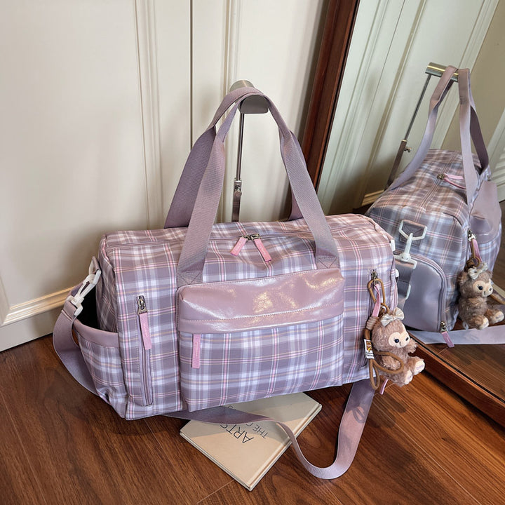Schickes Karomuster Wochenend-Duffle Karnz