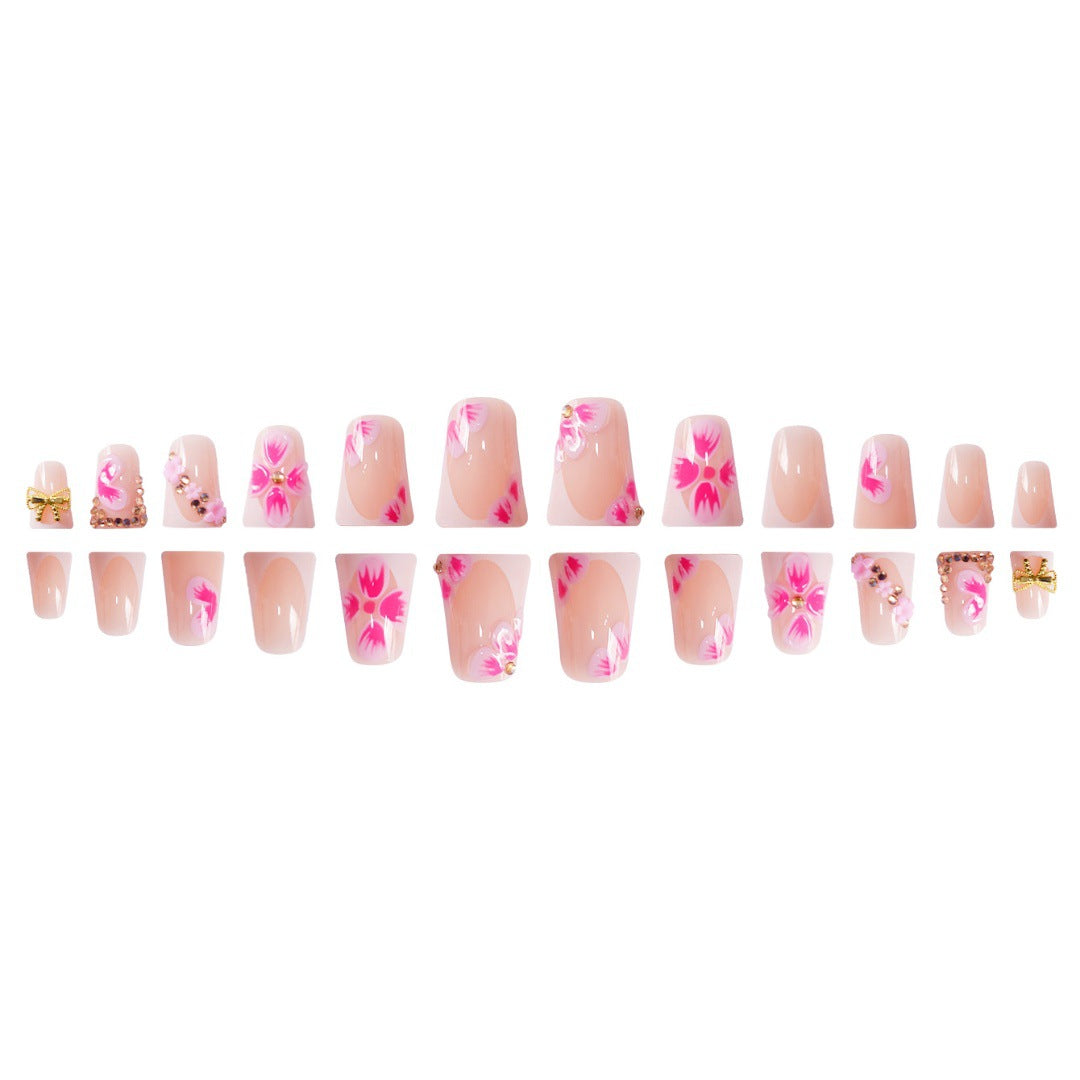 Florale Verzierungen Press-On Nagelverlängerungen Karnz