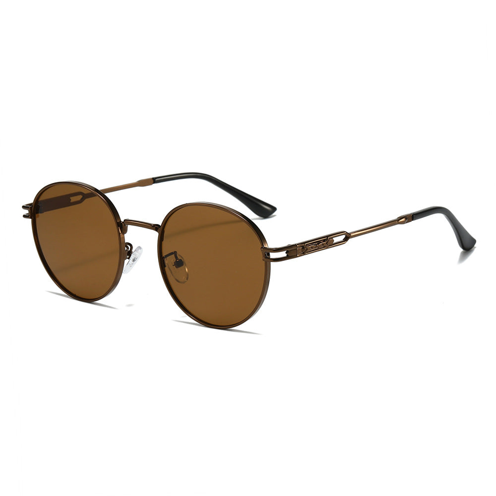 Damen Modische Sonnenbrille im minimalistischen Rundrahmen Karnz