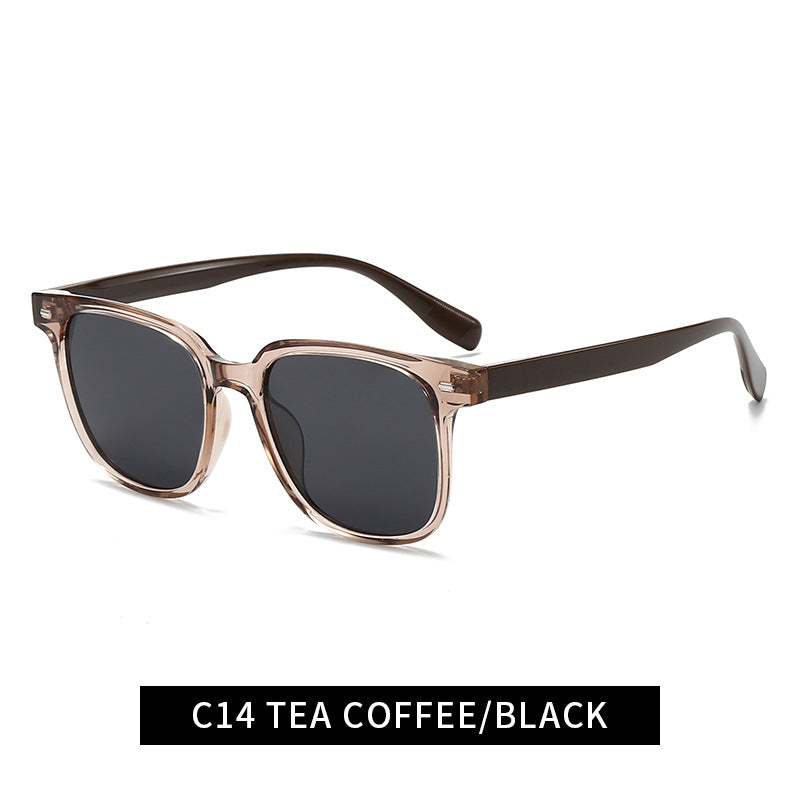 Damen moderne quadratische Sonnenbrille mit stilvollem, transparentem Rahmen Karnz