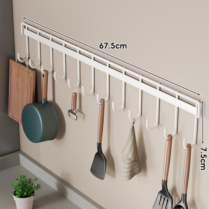 Wandmontierte Mehrfachhaken Küchenutensilien und Pfannenhalter Rack