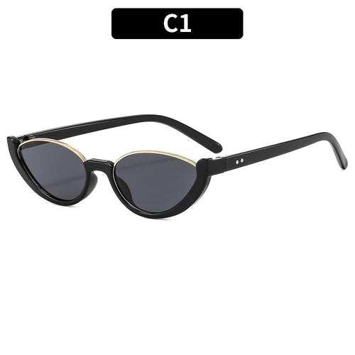 Chic Katzenaugensonnenbrille mit goldenen Akzenten