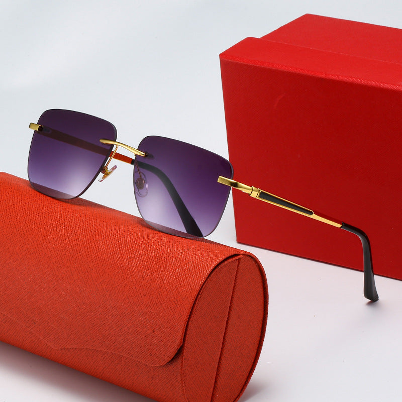 Damen modische rechteckige Halbrahmen-Sonnenbrille mit innovativem Design Karnz