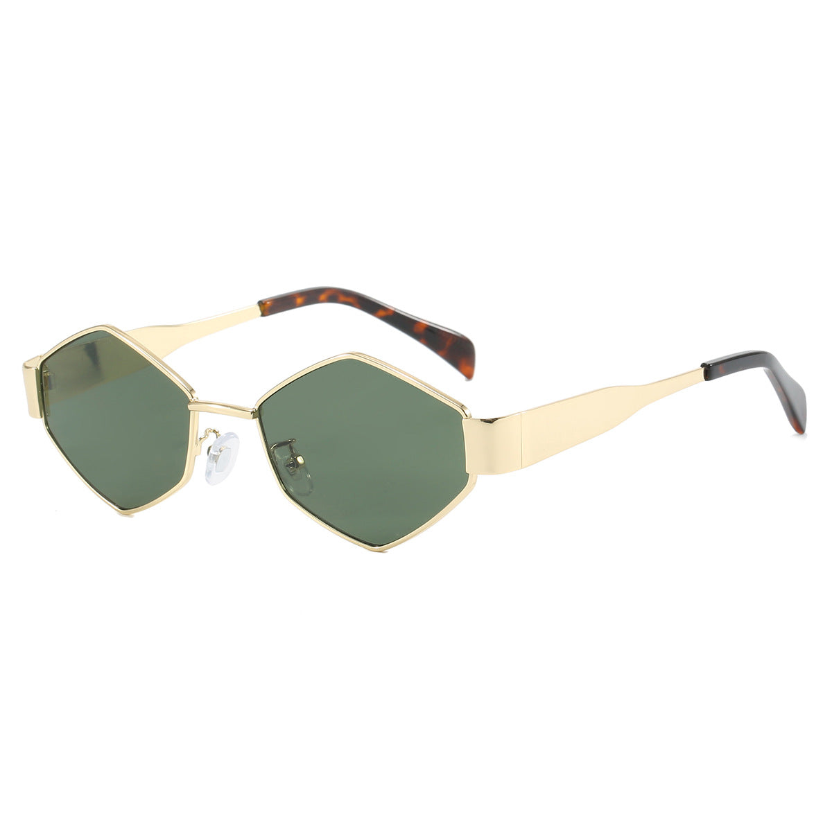 Damen moderne geometrische Sonnenbrille mit hochwertigem Metallrahmen Karnz