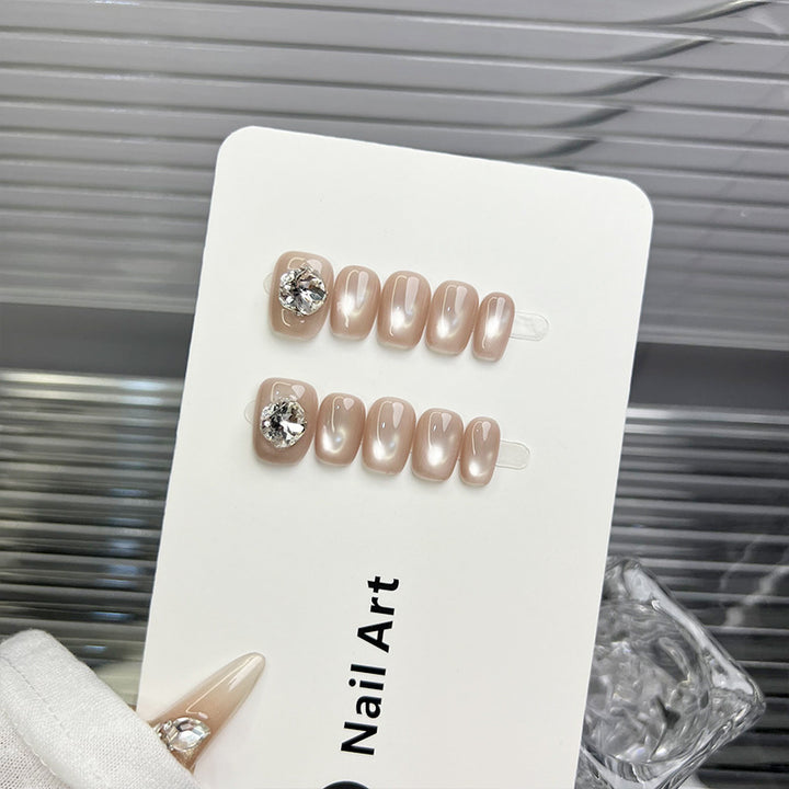 Glamouröse Strass-Akzent Press-On Nagelset