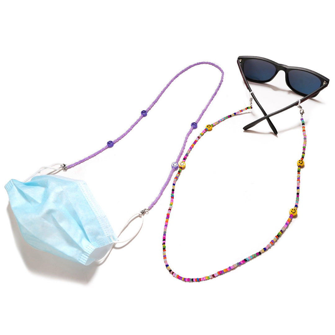 Dekorative Smile Perlenbrille Kette Karnz