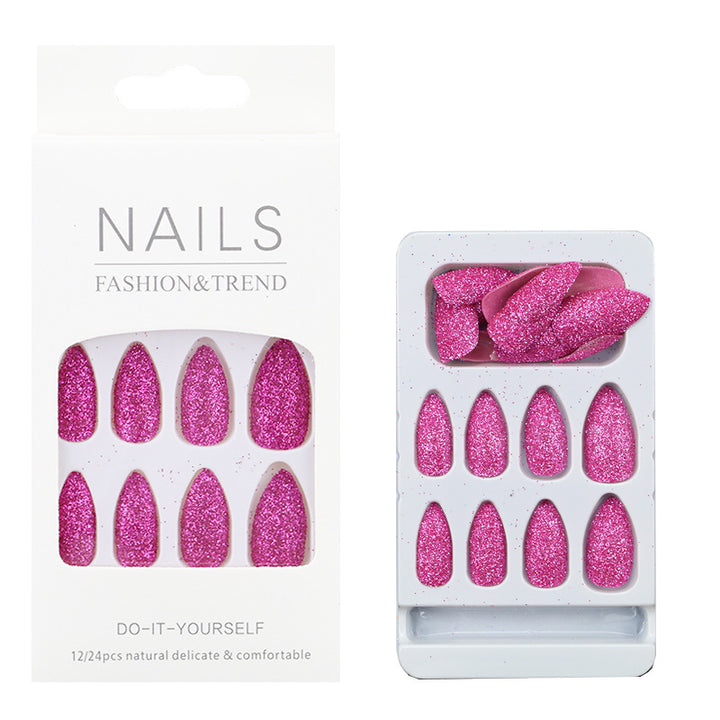 Glitzernde mandelförmige Press-On Nagelspitzen Karnz