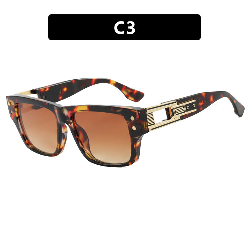 Damen modische quadratische Sonnenbrille mit eleganter goldener Zierstruktur Karnz