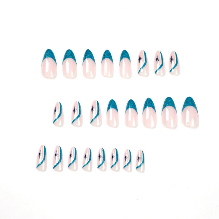 Elegante Stiletto-Nägel mit Glitzer- und Ombre-Design Karnz