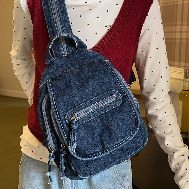 Stylische Denim Mini-Rucksack Karnz